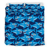 Shark Circling Cartoon Pattern Print Duvet Cover Bedding Set-grizzshop