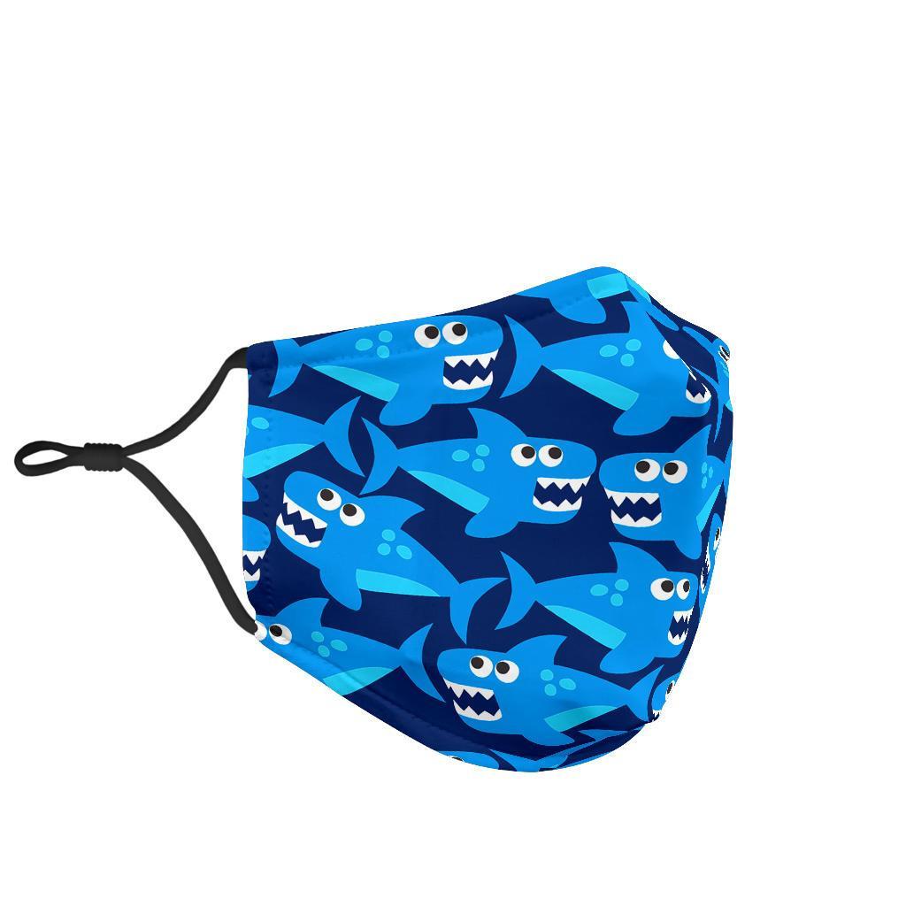 Shark Circling Cartoon Pattern Print Face Mask-grizzshop