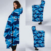 Shark Circling Cartoon Pattern Print Hooded Blanket-grizzshop