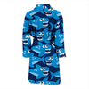 Shark Circling Cartoon Pattern Print Men Long Robe-grizzshop