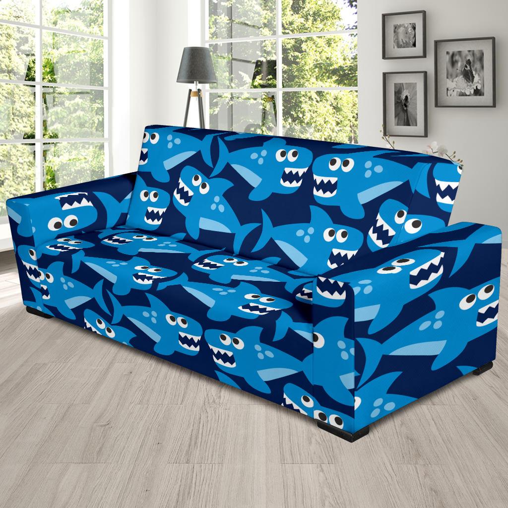 Shark Circling Cartoon Pattern Print Sofa Covers-grizzshop