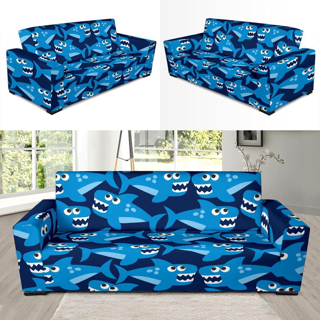 Shark Circling Cartoon Pattern Print Sofa Covers-grizzshop