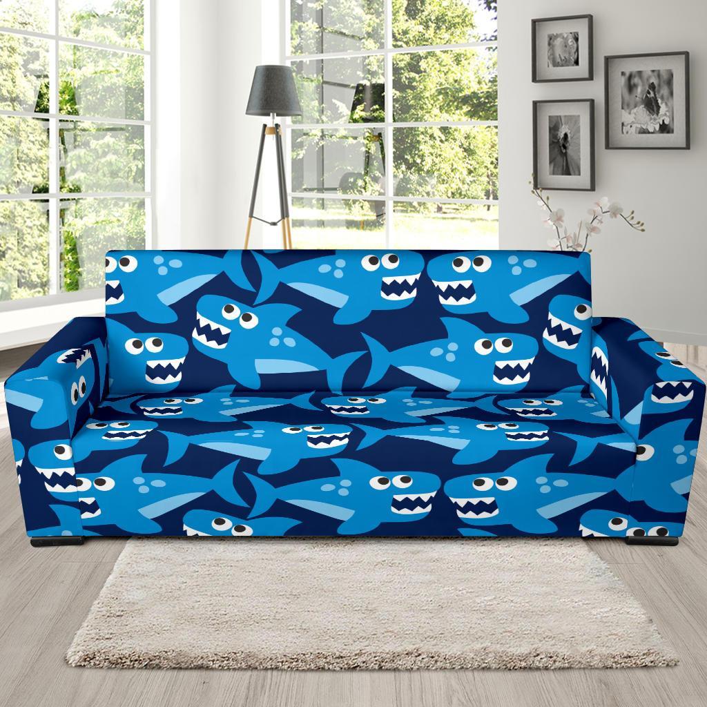 Shark Circling Cartoon Pattern Print Sofa Covers-grizzshop