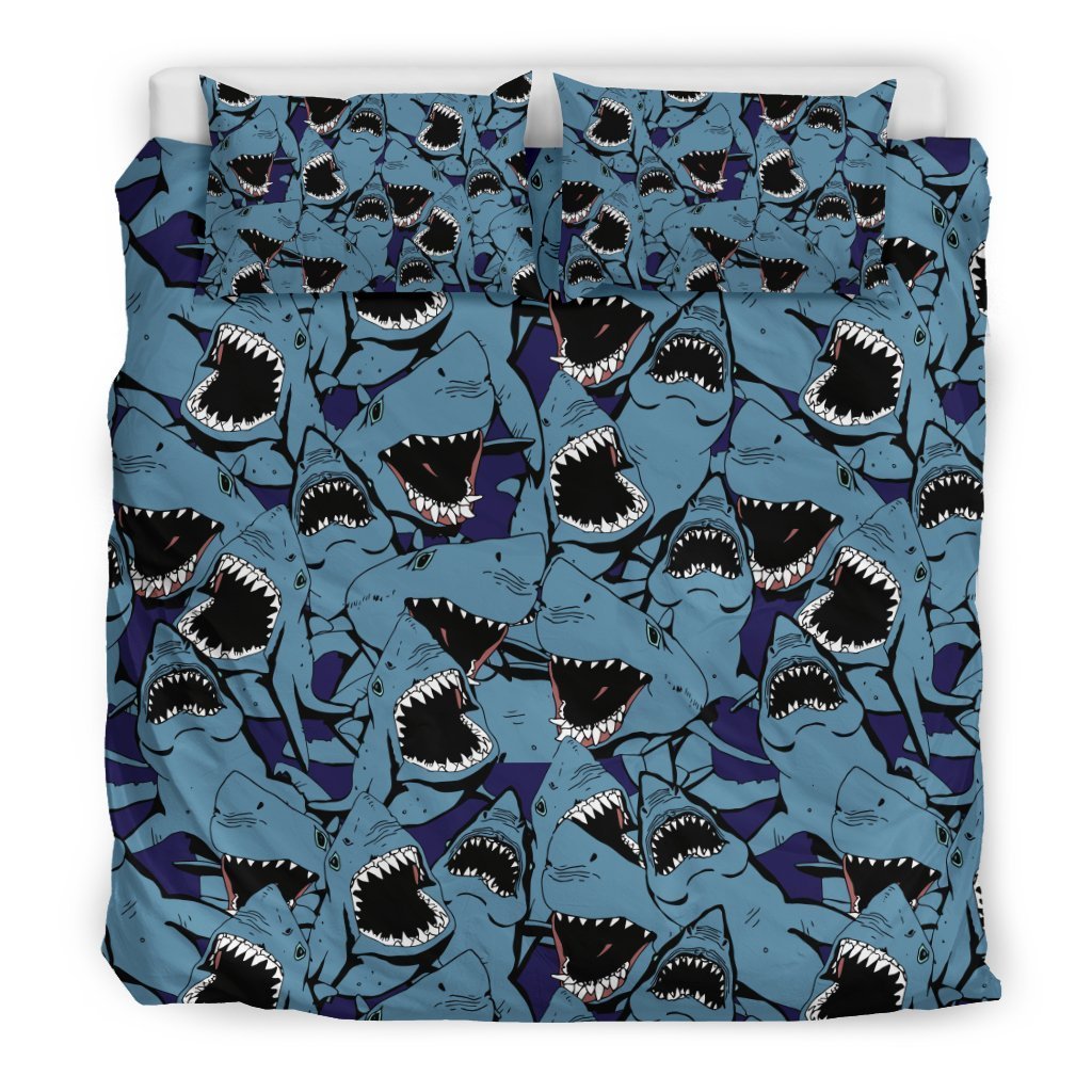 Shark Circling Pattern Print Duvet Cover Bedding Set-grizzshop