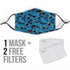 Shark Circling Pattern Print Face Mask-grizzshop