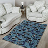 Shark Circling Pattern Print Floor Mat-grizzshop