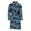 Shark Circling Pattern Print Men Long Robe-grizzshop