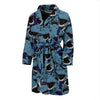 Shark Circling Pattern Print Men Long Robe-grizzshop