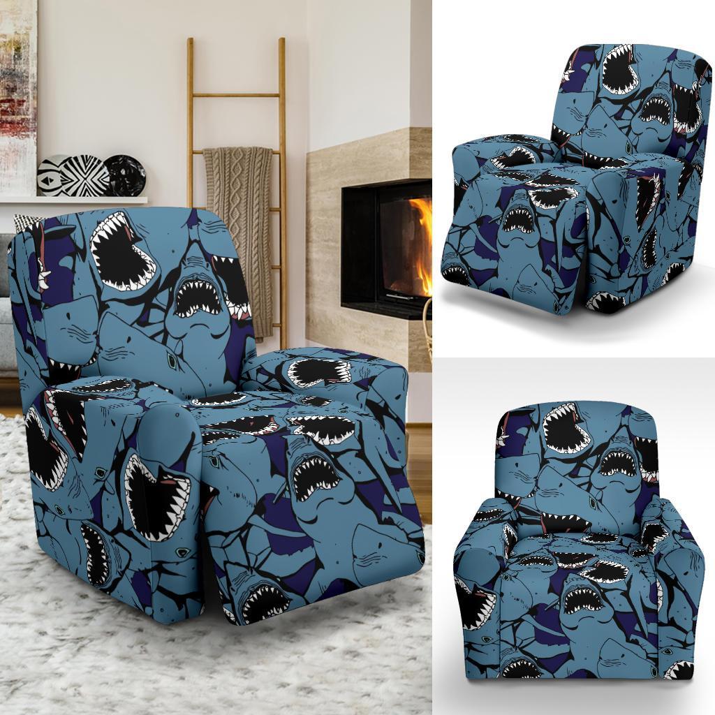 Shark Circling Pattern Print Recliner Cover-grizzshop