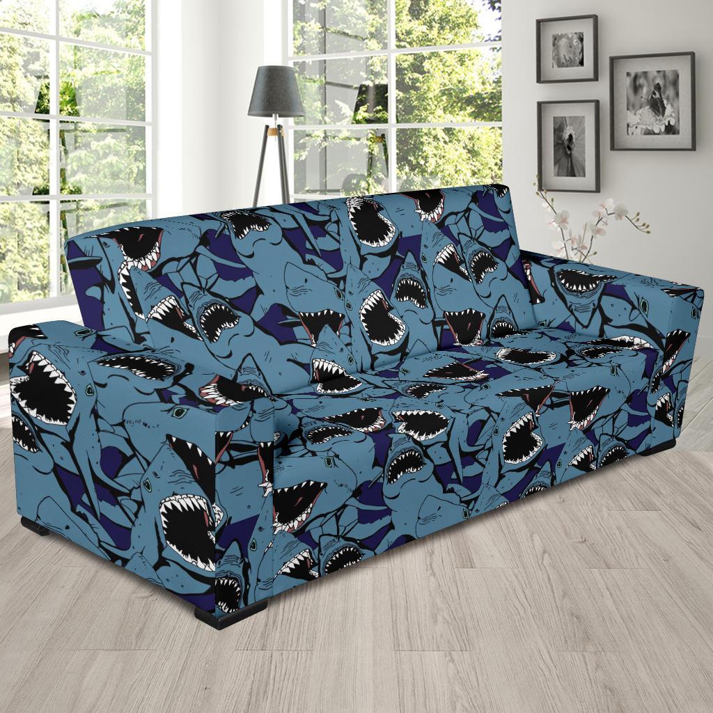 Shark Circling Pattern Print Sofa Covers-grizzshop