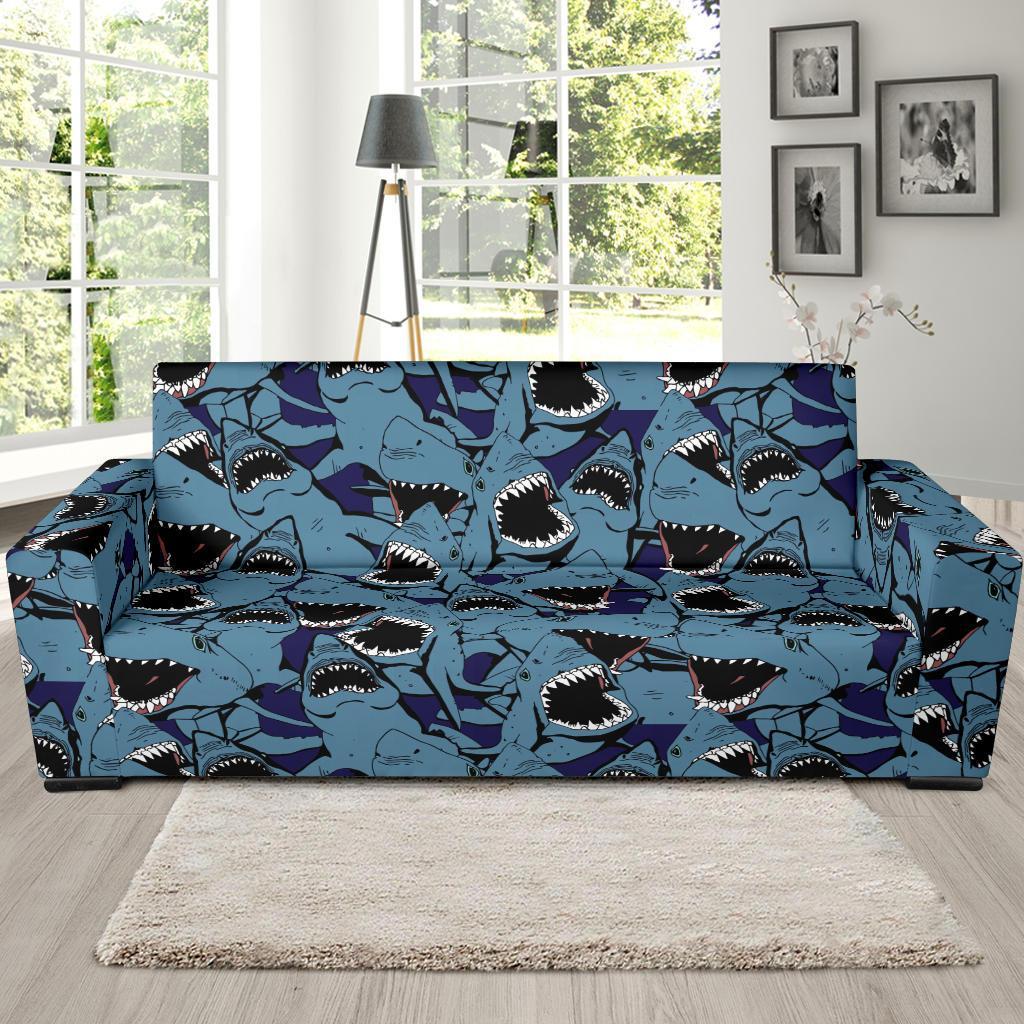 Shark Circling Pattern Print Sofa Covers-grizzshop