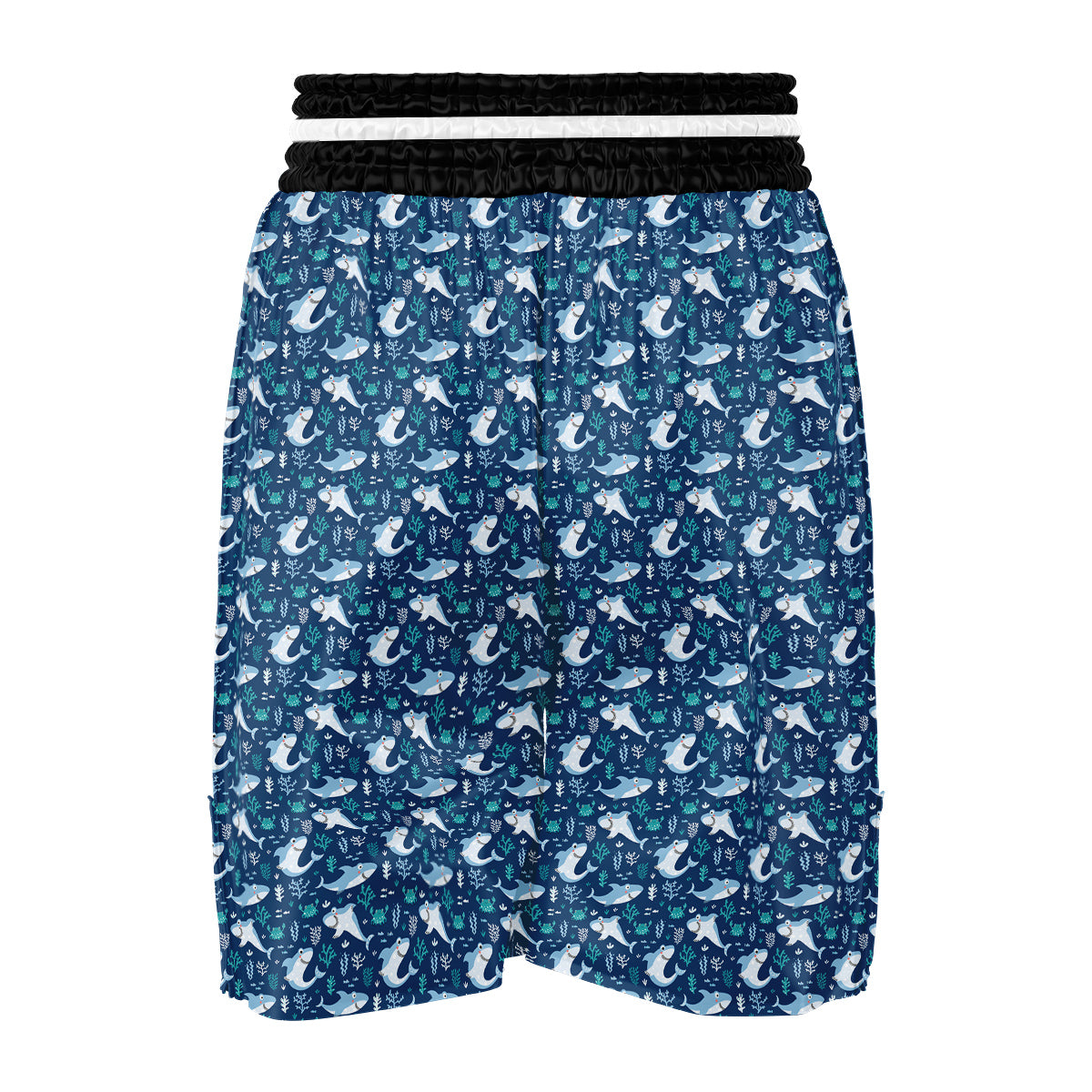 Shark Cute Print Pattern Boxing Shorts-grizzshop