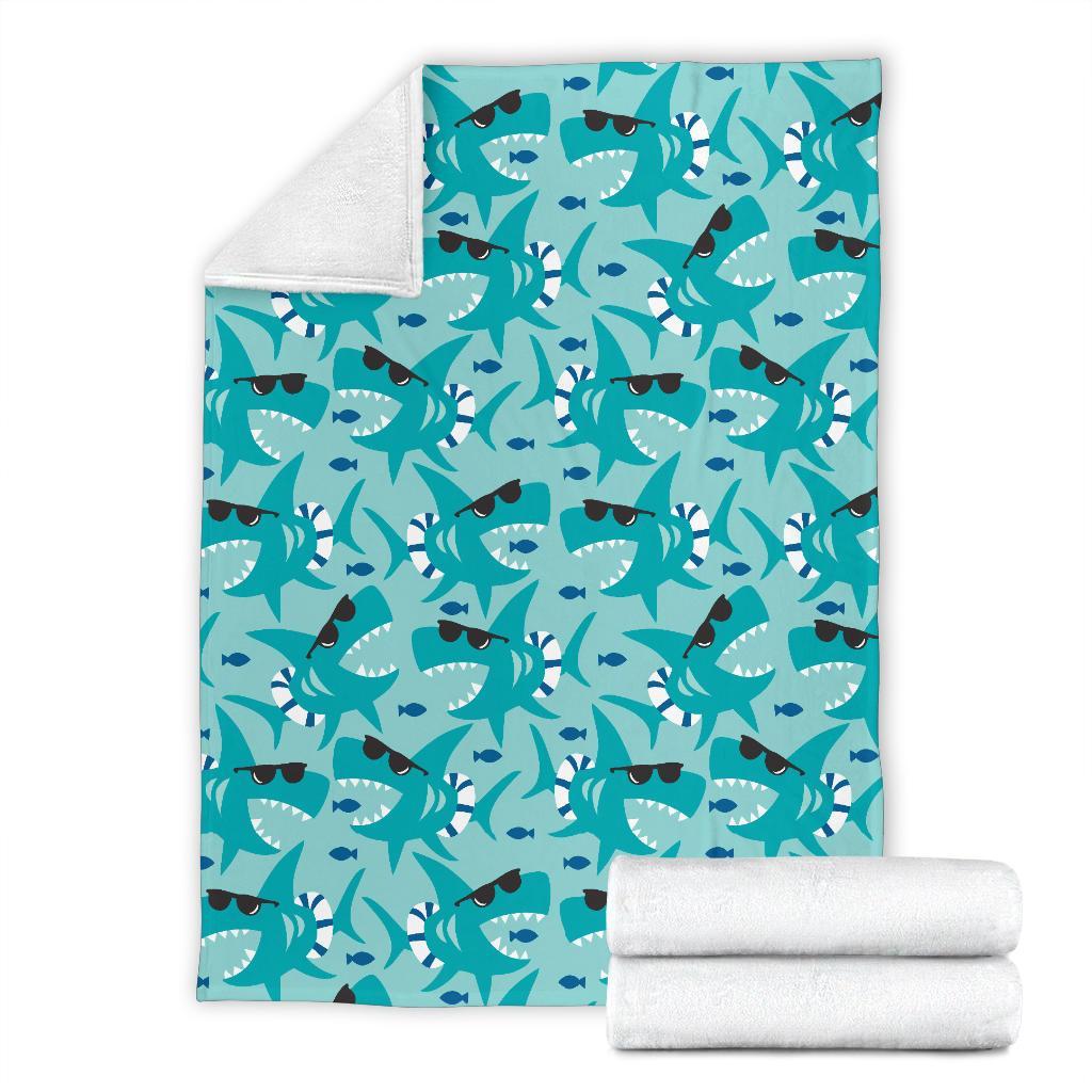 Shark Pattern Print Blanket-grizzshop