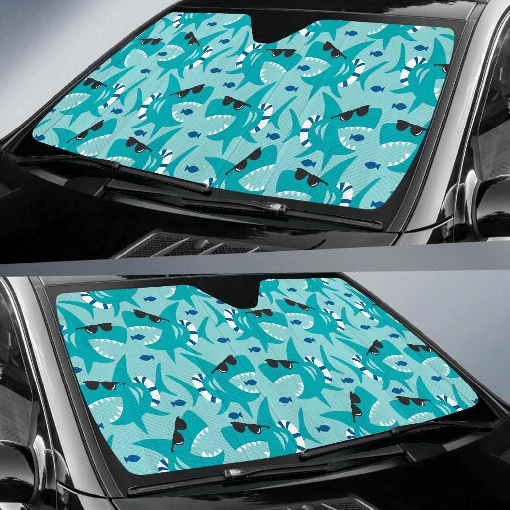 Shark Pattern Print Car Sun Shade-grizzshop
