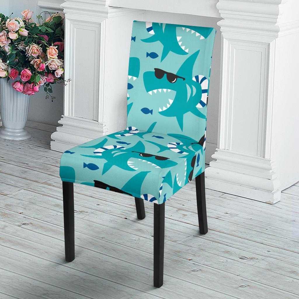 Shark Pattern Print Chair Cover-grizzshop