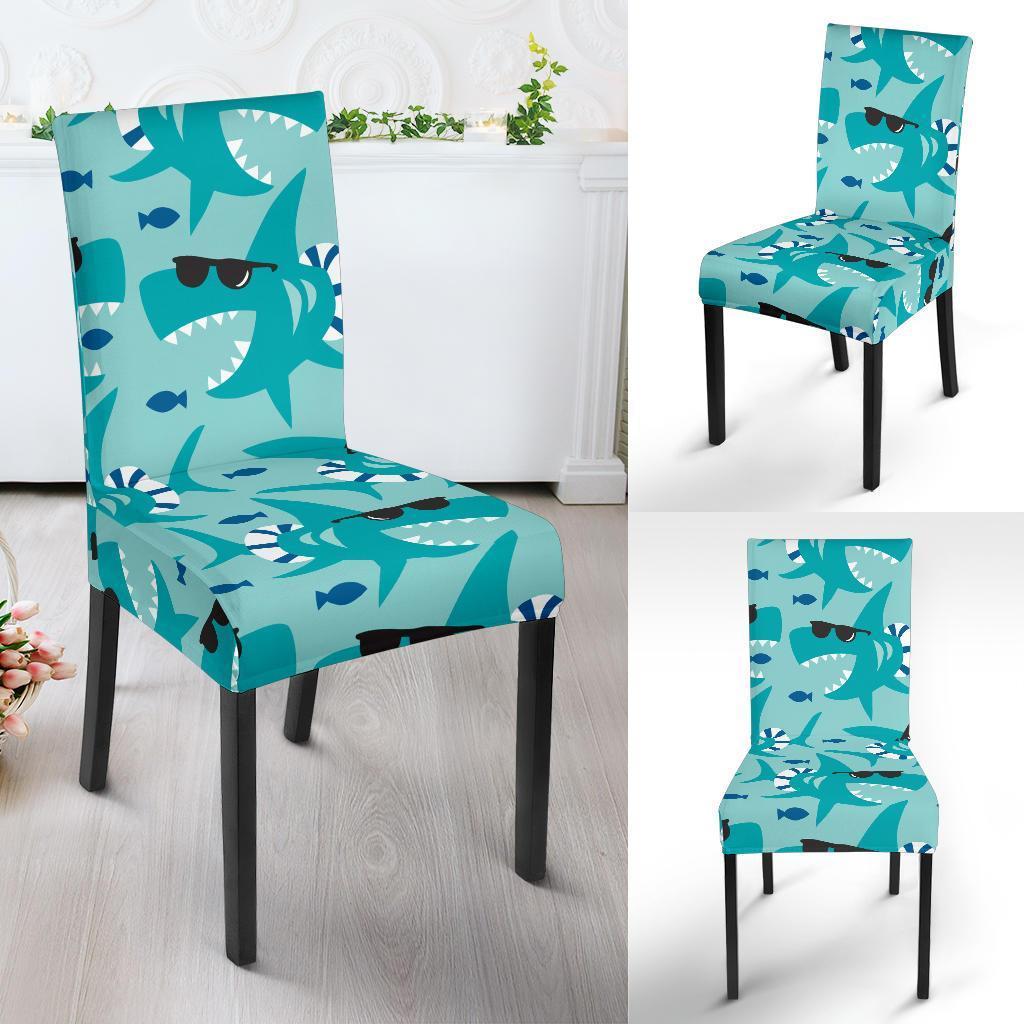 Shark Pattern Print Chair Cover-grizzshop