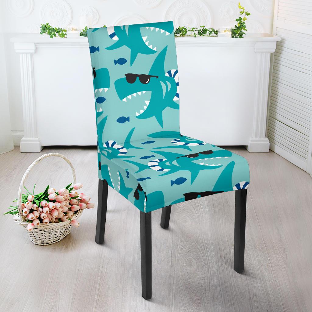 Shark Pattern Print Chair Cover-grizzshop