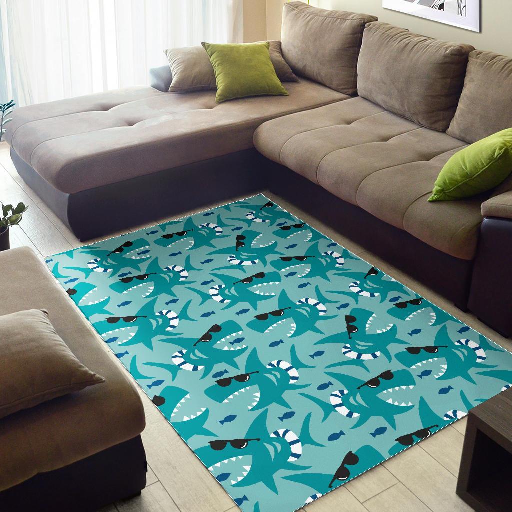 Shark Pattern Print Floor Mat-grizzshop