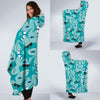 Shark Pattern Print Hooded Blanket-grizzshop