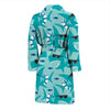 Shark Pattern Print Men Long Robe-grizzshop