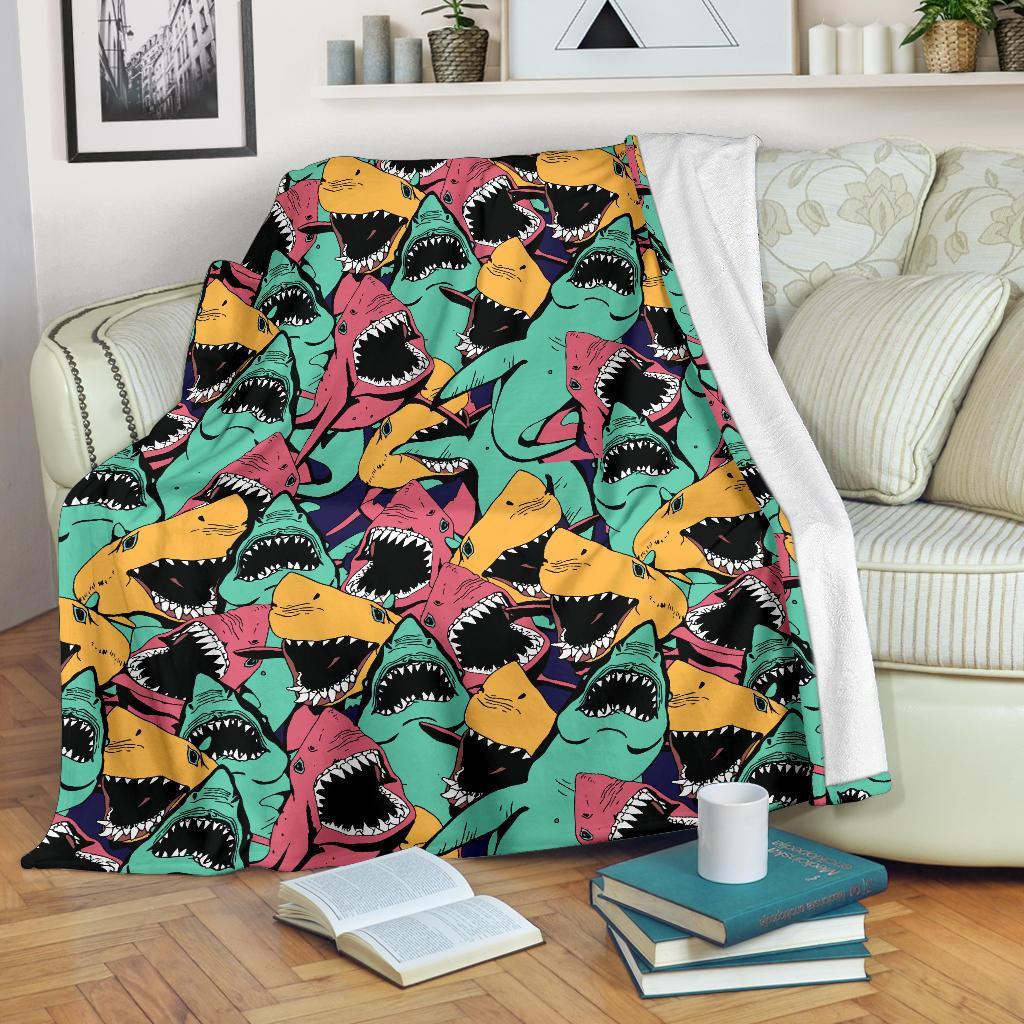 Shark Print Pattern Blanket-grizzshop