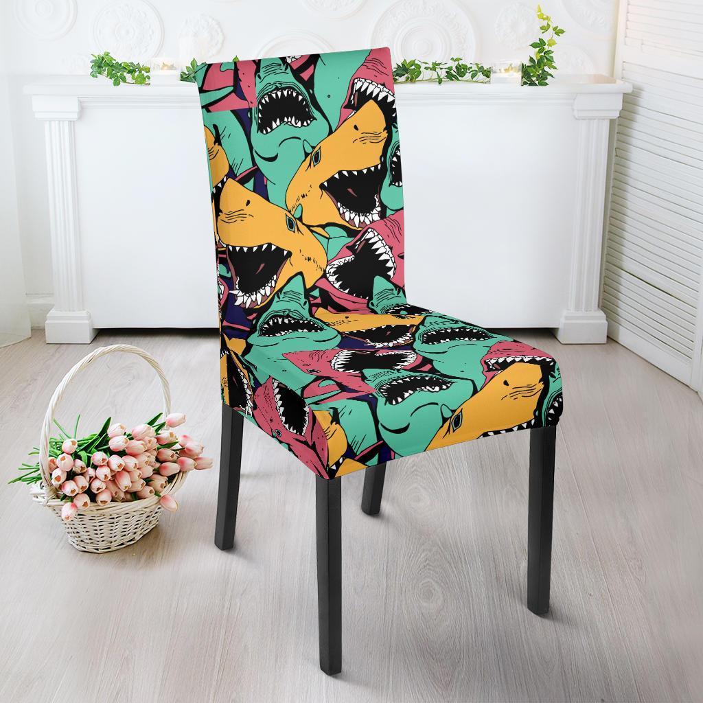 Shark Print Pattern Chair Cover-grizzshop