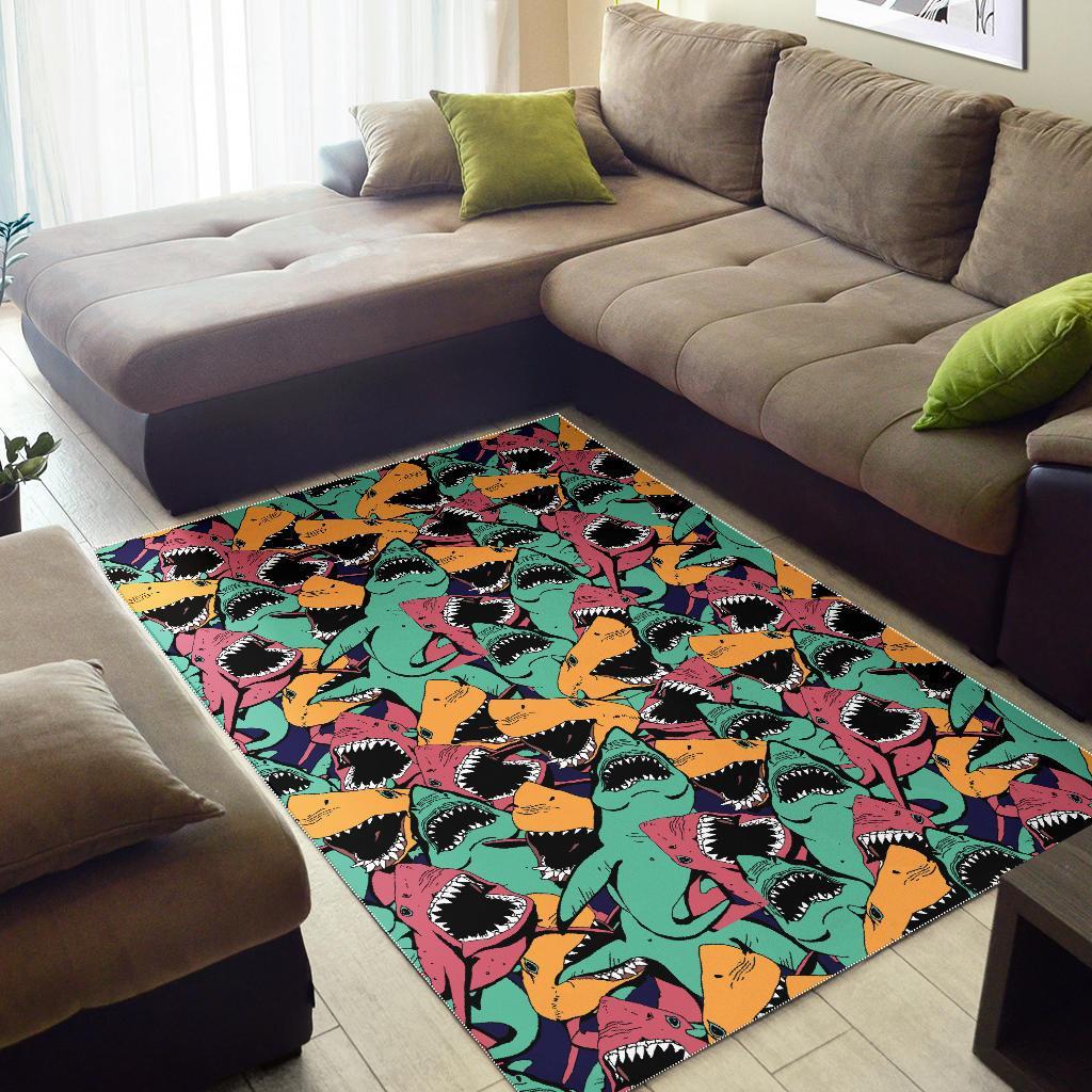 Shark Print Pattern Floor Mat-grizzshop