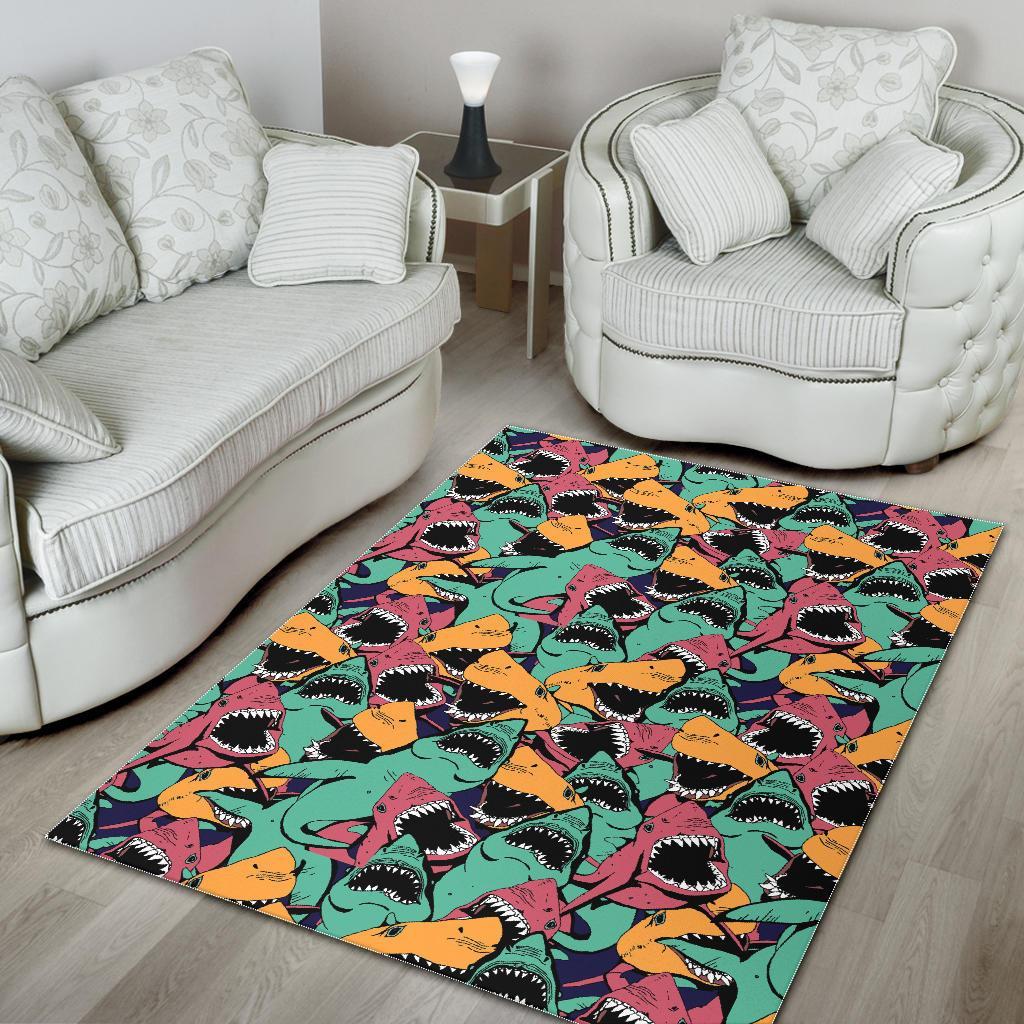 Shark Print Pattern Floor Mat-grizzshop