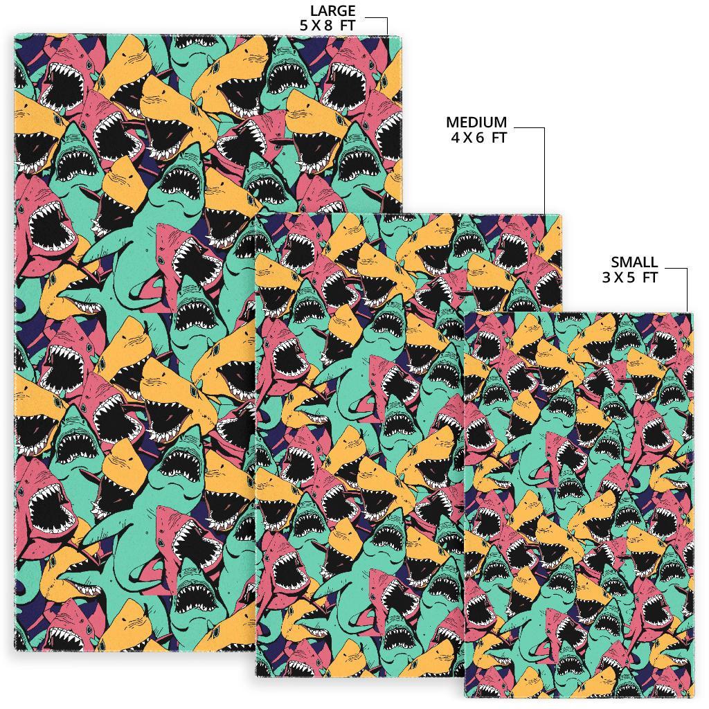 Shark Print Pattern Floor Mat-grizzshop