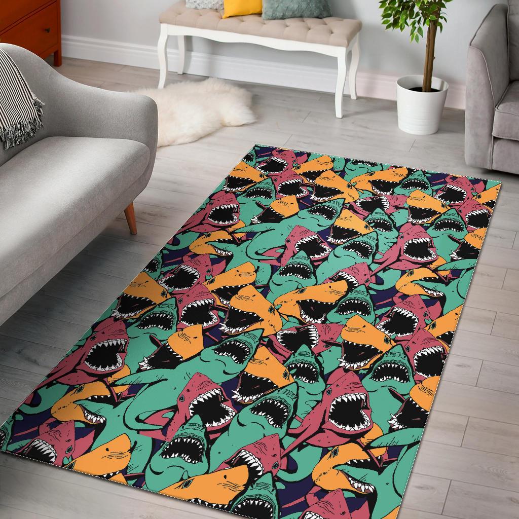 Shark Print Pattern Floor Mat-grizzshop