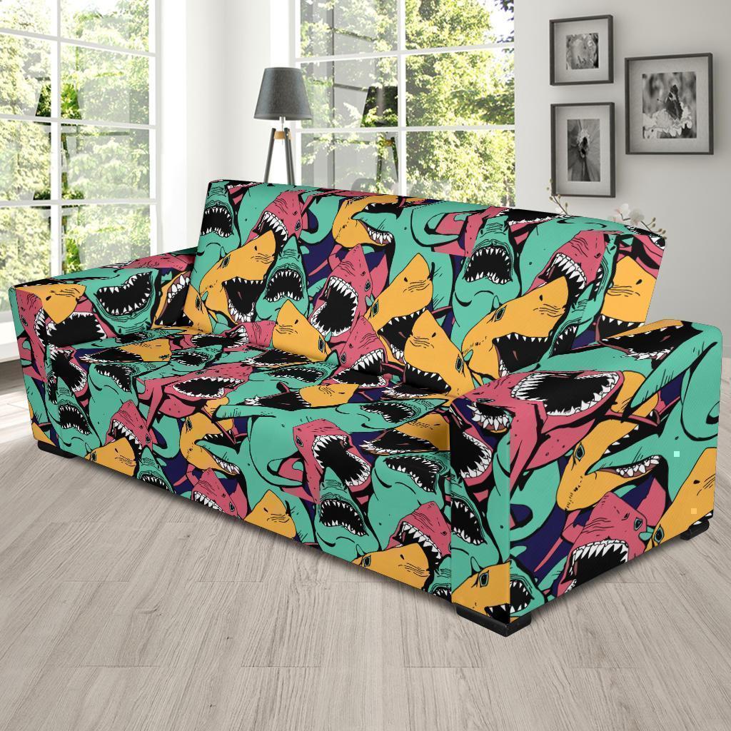 Shark Print Pattern Sofa Covers-grizzshop