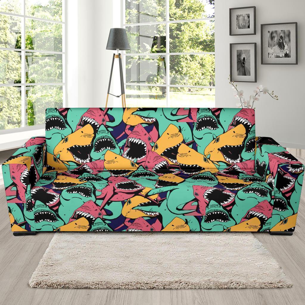 Shark Print Pattern Sofa Covers-grizzshop