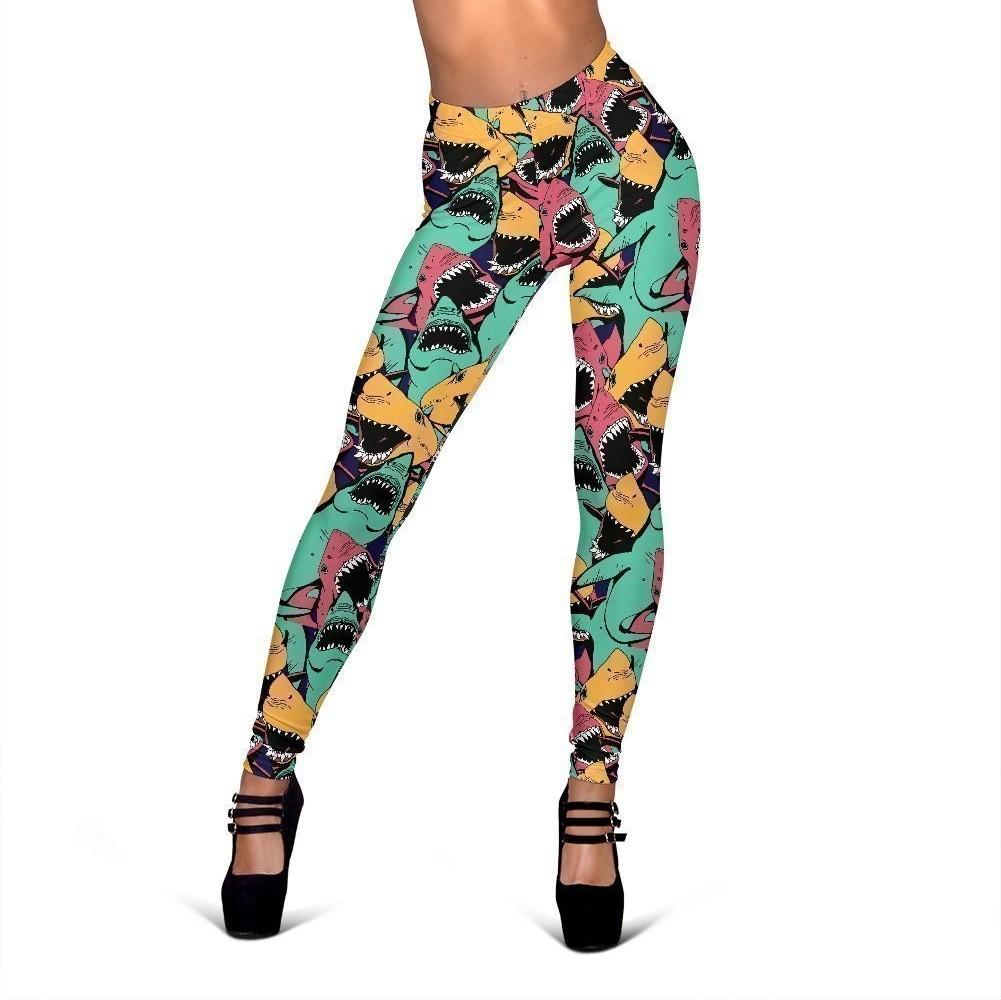 Women Legging: Shark Pattern