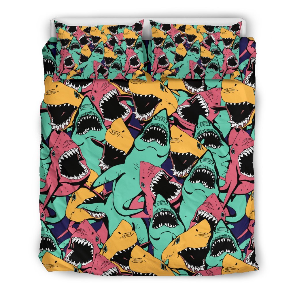 Shark Print PatternDuvet Cover Bedding Set-grizzshop