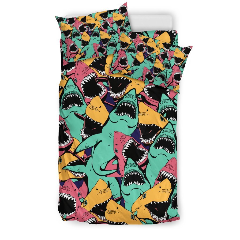 Shark Print PatternDuvet Cover Bedding Set-grizzshop