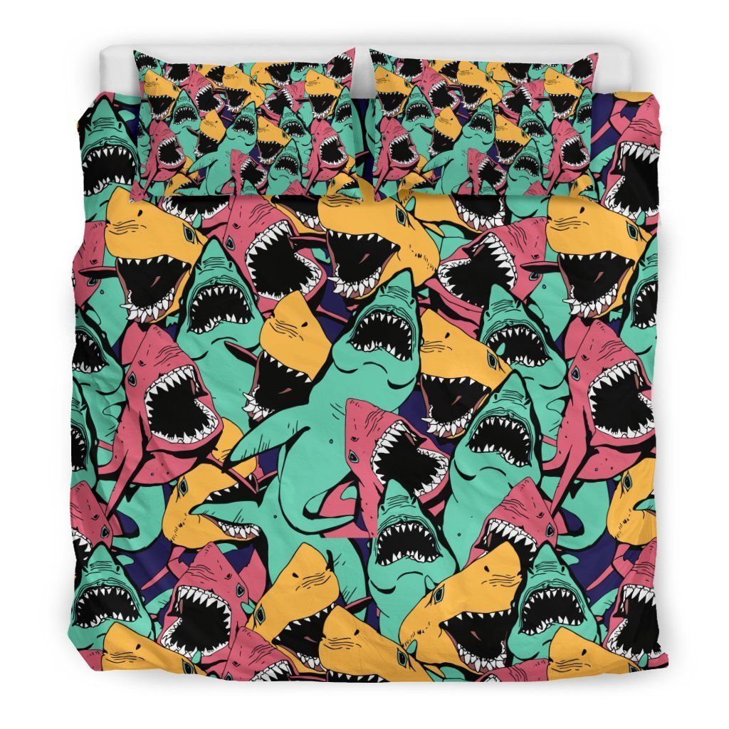 Shark Print PatternDuvet Cover Bedding Set-grizzshop
