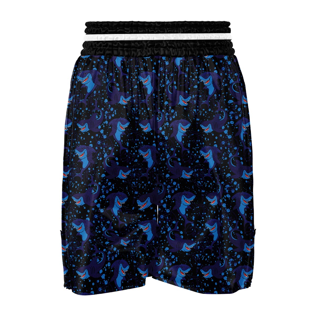 Shark Smiley Print Pattern Boxing Shorts-grizzshop