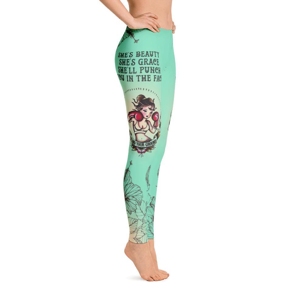She will punch you in the face Women's Leggings-grizzshop