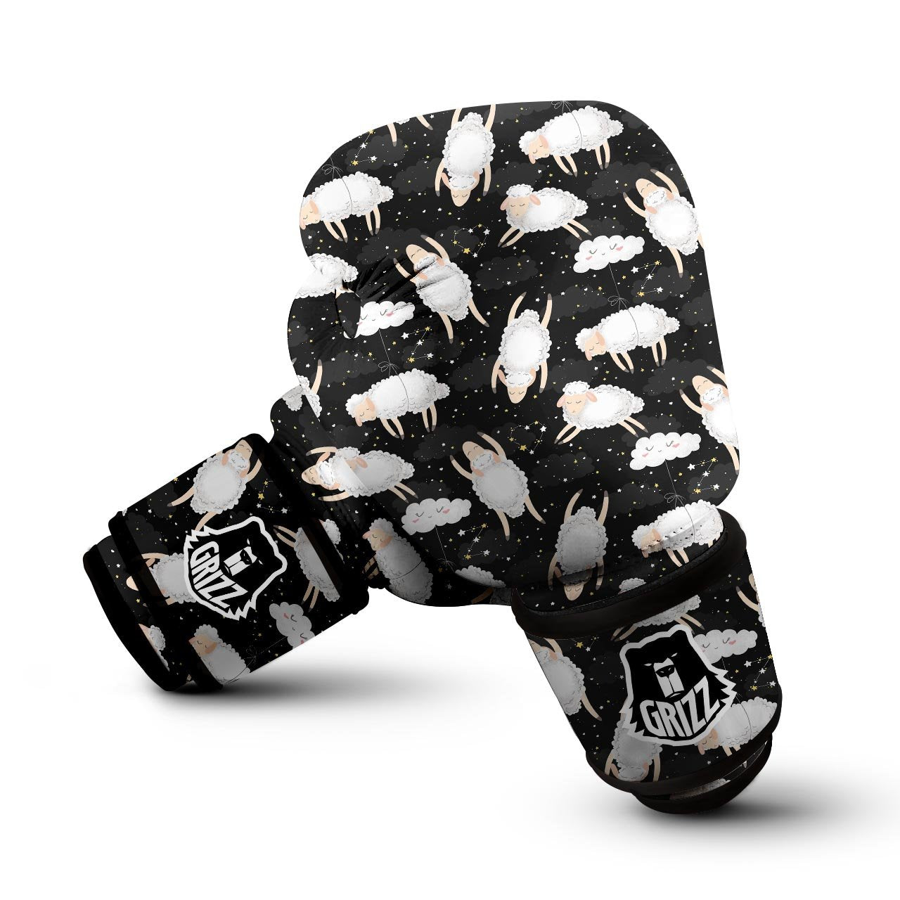 Sheep And Star Print Pattern Boxing Gloves-grizzshop