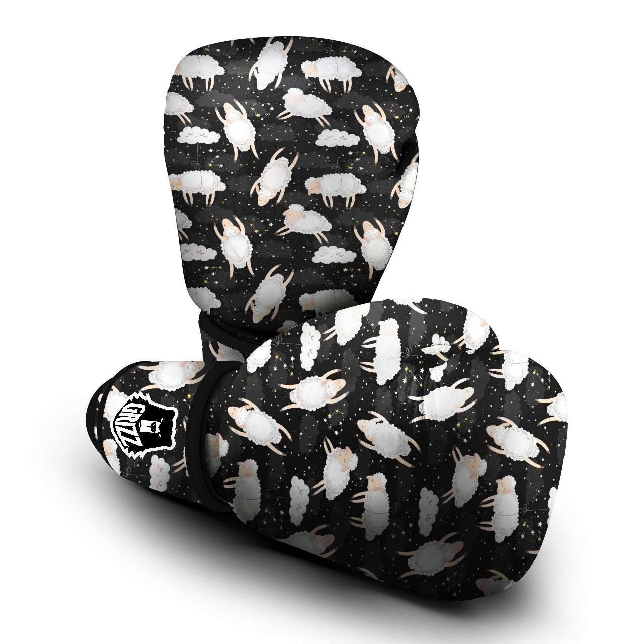 Sheep And Star Print Pattern Boxing Gloves-grizzshop