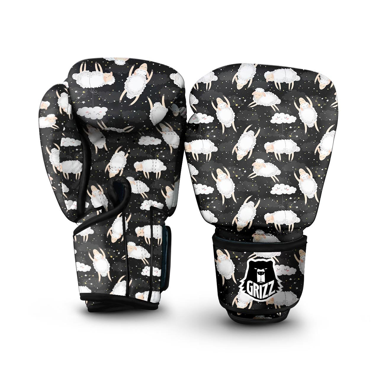 Sheep And Star Print Pattern Boxing Gloves-grizzshop