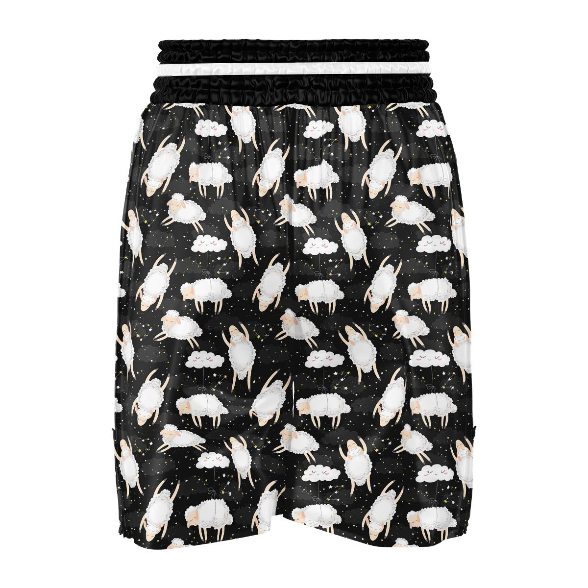 Sheep And Star Print Pattern Boxing Shorts-grizzshop