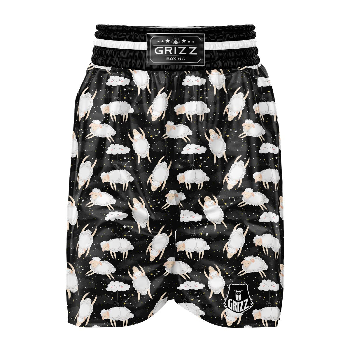 Sheep And Star Print Pattern Boxing Shorts-grizzshop
