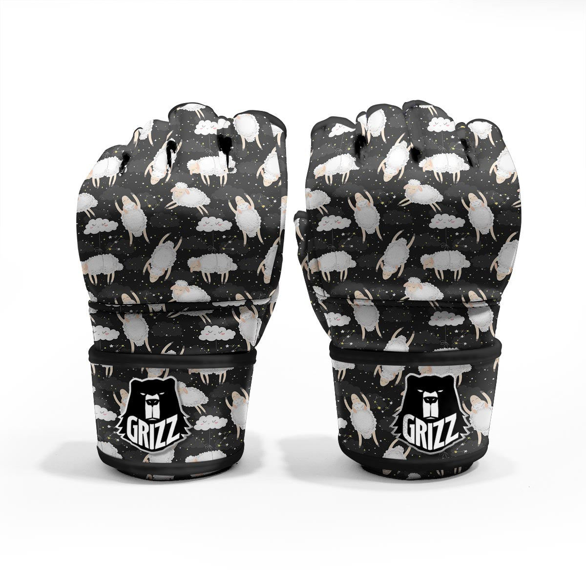 Sheep And Star Print Pattern MMA Gloves-grizzshop