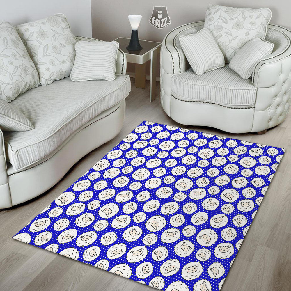Sheep Cartoon Print Pattern Floor Mat-grizzshop