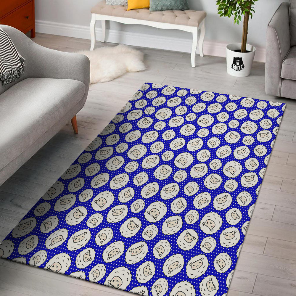 Sheep Cartoon Print Pattern Floor Mat-grizzshop