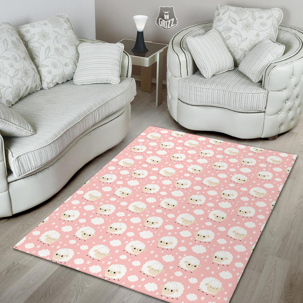 Sheep Cute Print Pattern Floor Mat-grizzshop