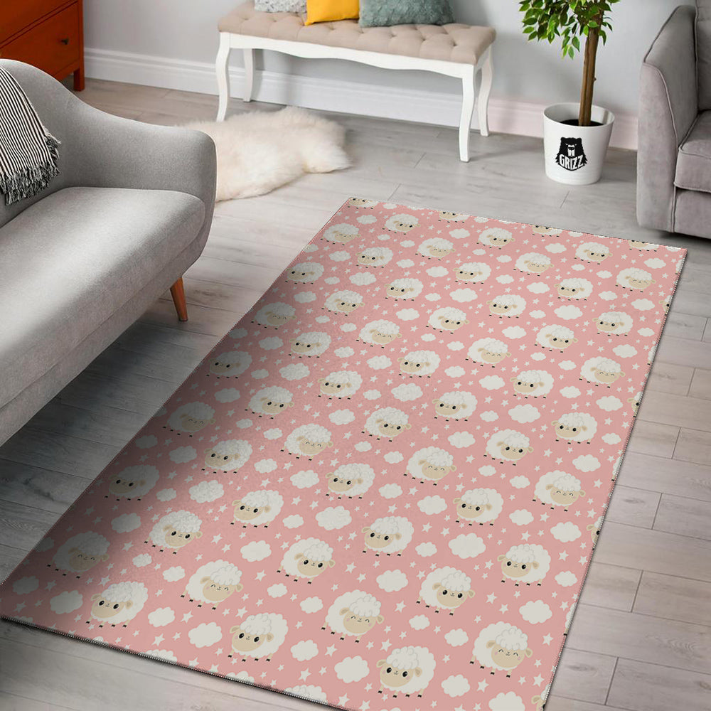 Sheep Cute Print Pattern Floor Mat-grizzshop