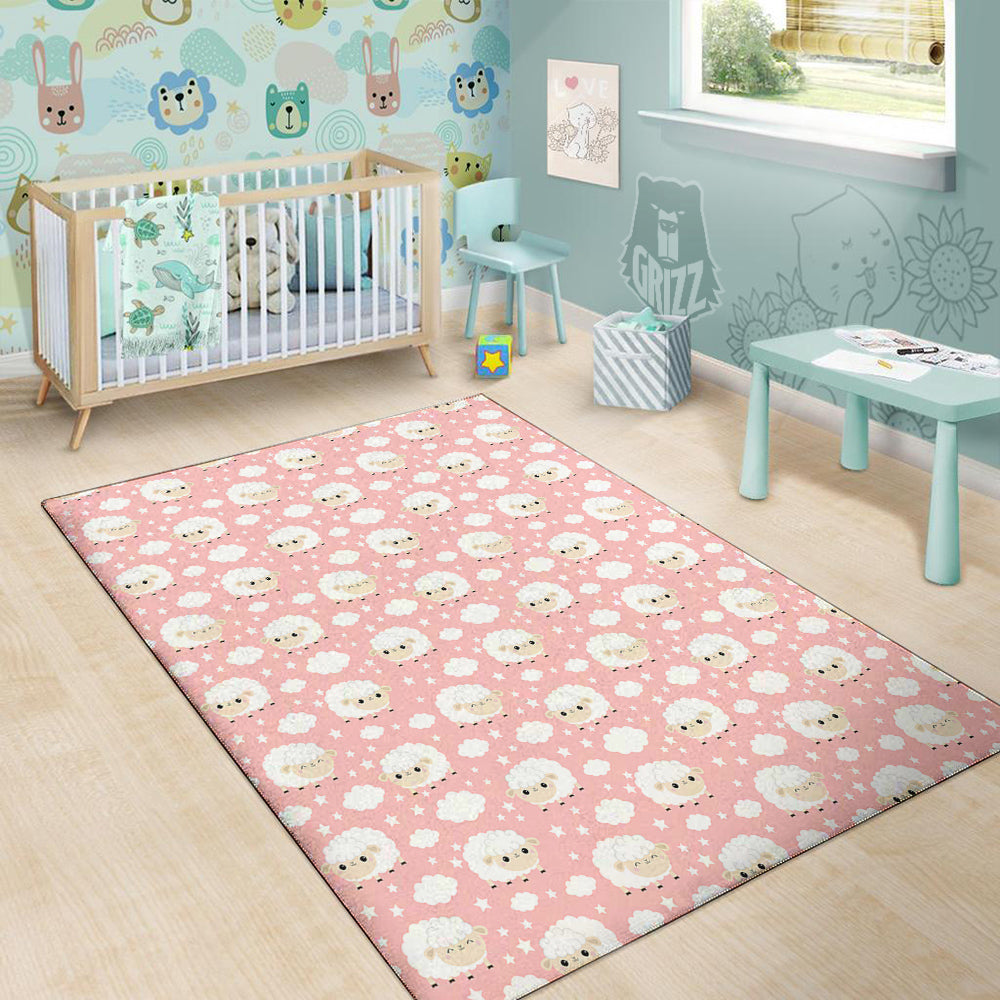 Sheep Cute Print Pattern Floor Mat-grizzshop