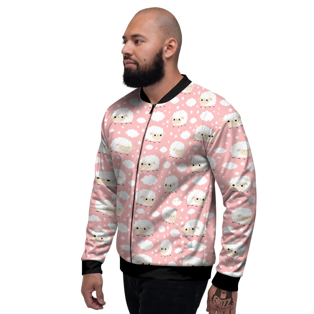 Sheep Cute Print Pattern Men's Bomber Jacket-grizzshop